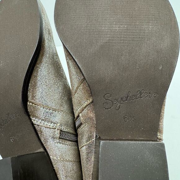 NEW Seychelles Upside Silver Metallic Suede Leather Western Bootie Ankle Boot - Picture 14 of 15